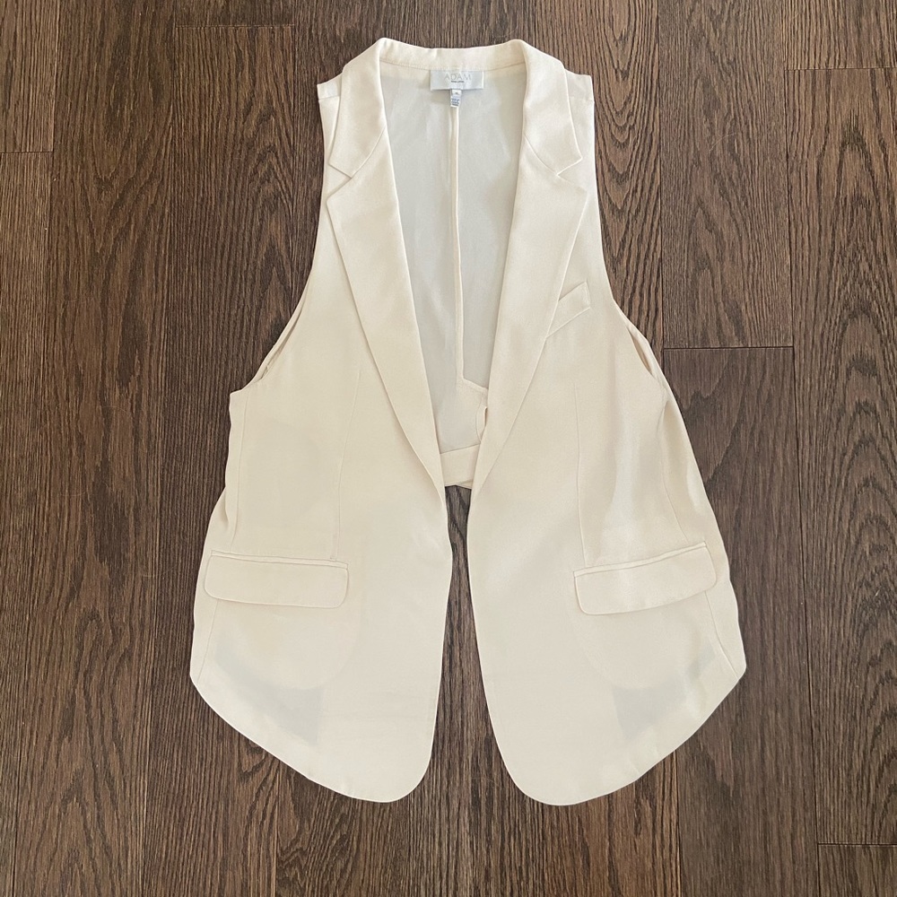 Adam Lippes Cream Silk Vest